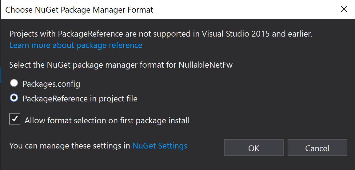 Package Install Options